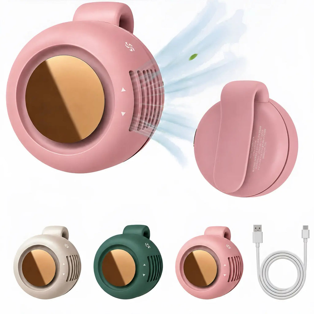 Portable Silent Mini Bladeless Electric Fan,Adjustable 3-Speed Suspended Waist Fans,Phone Cooling Fan,Personal Fan,Rotating Bodyfan Suitable for Outdoor Travel,Fathersdaygift,Rechargeable Personal Fan,Handheld Turbo Fan,Perfect Gift