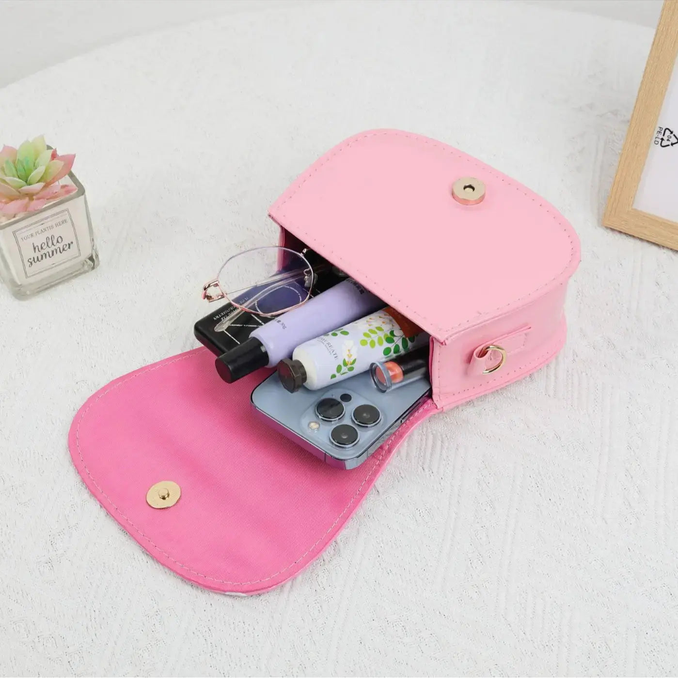 Cute Girls Crossbody Bag with Pearl Handle, Small Shoulder Purse for Kids, Lightweight Fashion Handbag for Travel, Party, School, Holiday Gift, Doll Accessory Included, Adjustable Strap, Convertible Shoulder & Crossbody Bag