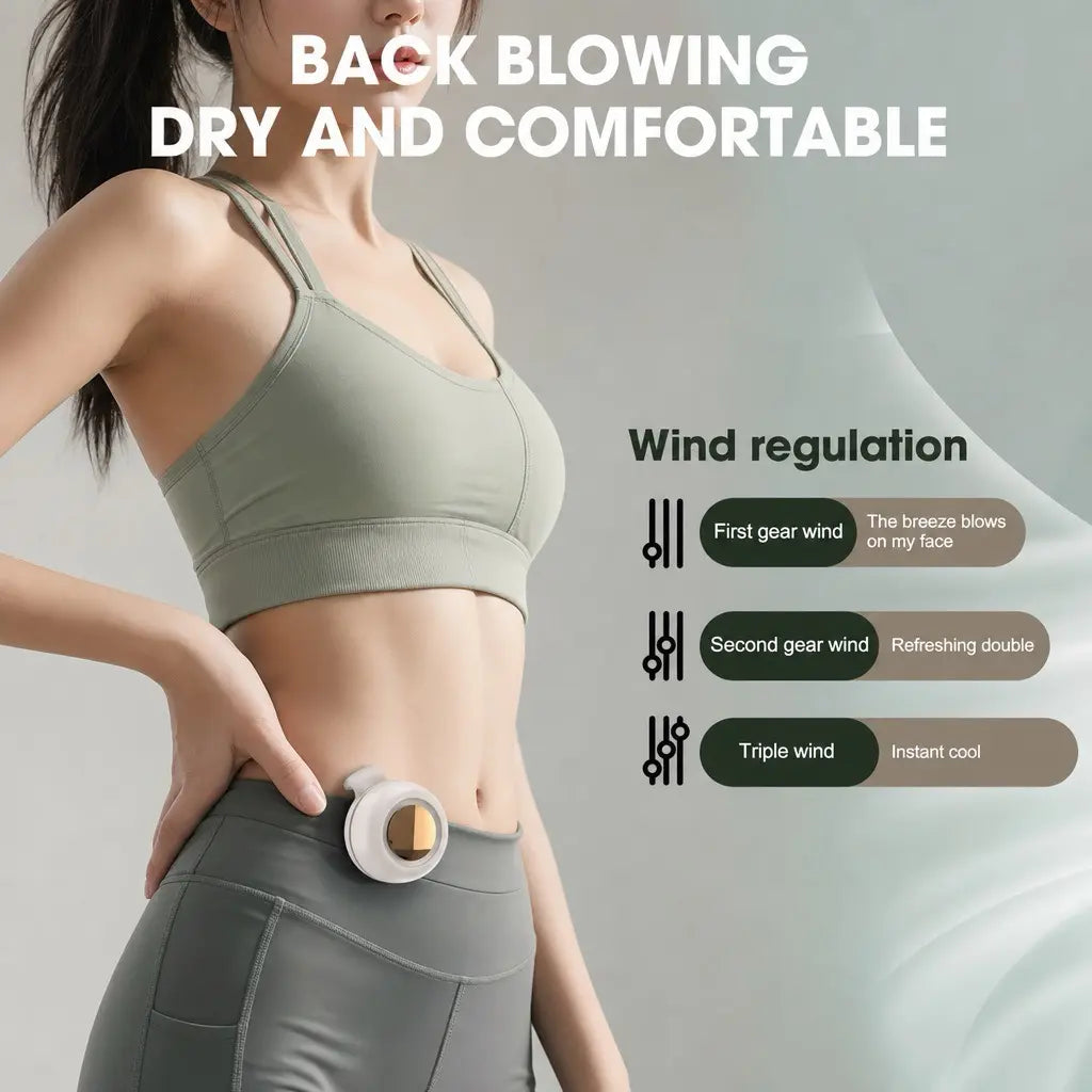 Portable Silent Mini Bladeless Electric Fan,Adjustable 3-Speed Suspended Waist Fans,Phone Cooling Fan,Personal Fan,Rotating Bodyfan Suitable for Outdoor Travel,Fathersdaygift,Rechargeable Personal Fan,Handheld Turbo Fan,Perfect Gift