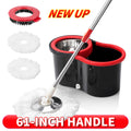 Spin Mop and Bucket Set with Wringer, 360° Rotating Mop Bucket System, Includes 3 Microfiber Mop Refill Heads and a 61-Inch Adjustable Stainless Steel Handle, Ideal for Bathroom Use, Efficient Floor Cleaning, Home Cleaning