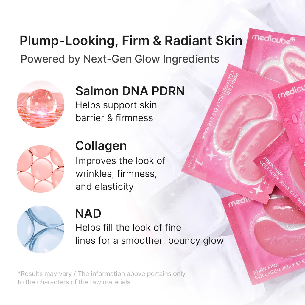 [NEW] [Medicube] PDRN Pink Collagen Jelly Eye Mask | Hydrogel Eye Patches with PDRN, Collagen, NAD | Refreshing for Puffy, Tired Eyes | Firming for Look of Wrinkles, Fine Lines | Korean Skincare (6/28/50 Pairs)